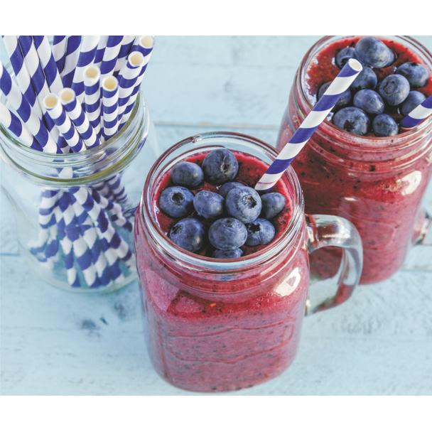 Słomki Rurki cocktailowe Jumbo, papierowe, wzór mix kolorów, 25,5cm