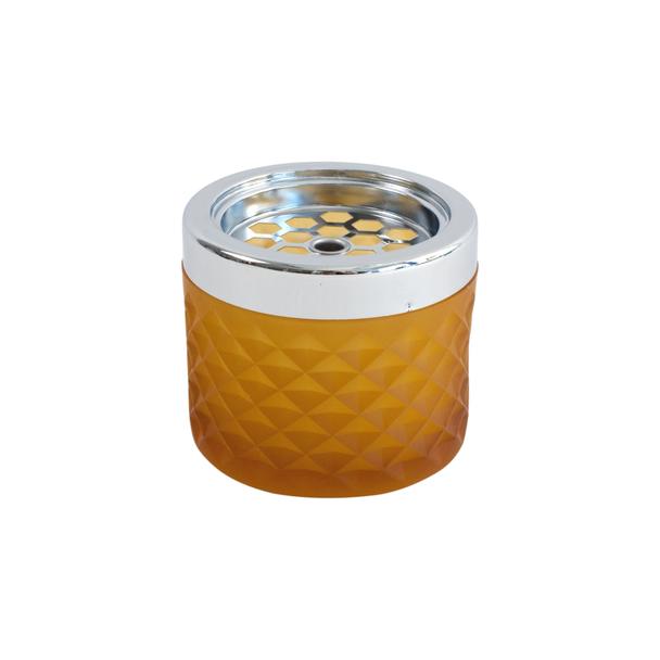 Popielniczka szklana, wiatroodporna, żółta