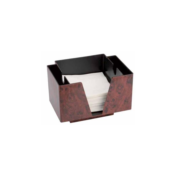 Pojemnik na serwetki i słomki, imitacja drewna, 14,3x19,3x13,7cm