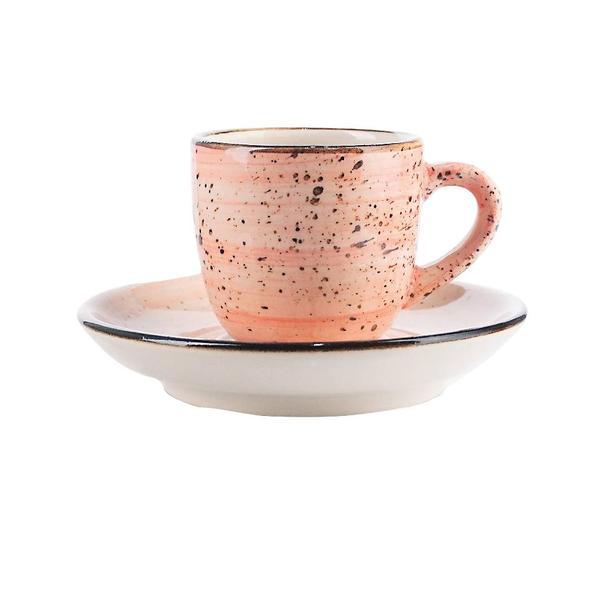 Filiżanka 100ml Bel Kera plus spodek 11 cm, kolor różowy