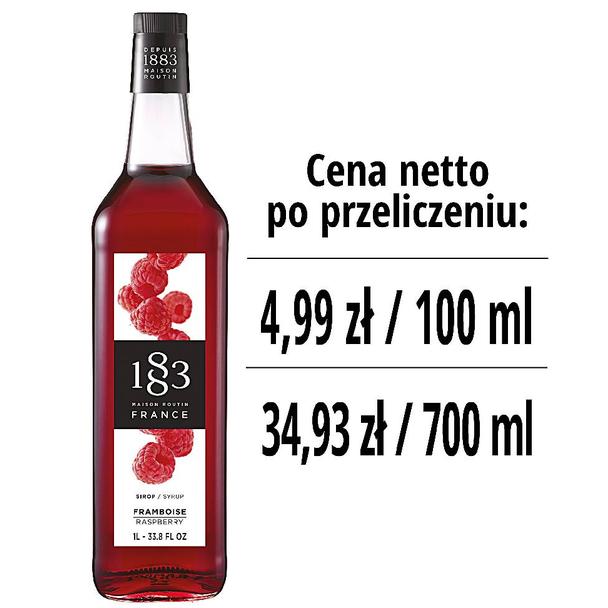 Syrop 1883 Routin Malina, szklana butelka 1L
