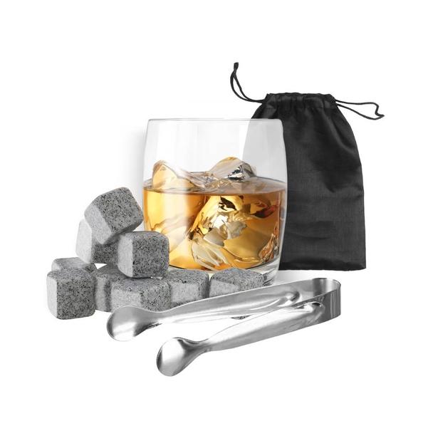 Zestaw kamieni granitowych do schładzania whiskey ze szczypcami w pudełku ozdobnym (9szt.)