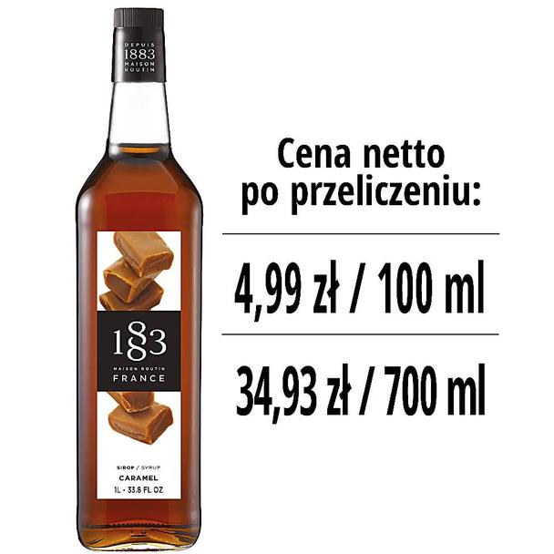 Syrop 1883 Routin Karmel, szklana butelka 1L
