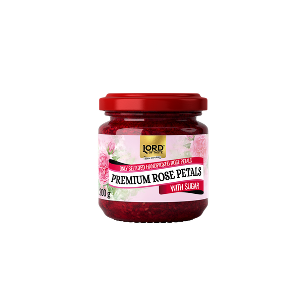 Płatki róży w cukrze Lord of Taste, słoik szklany 200g