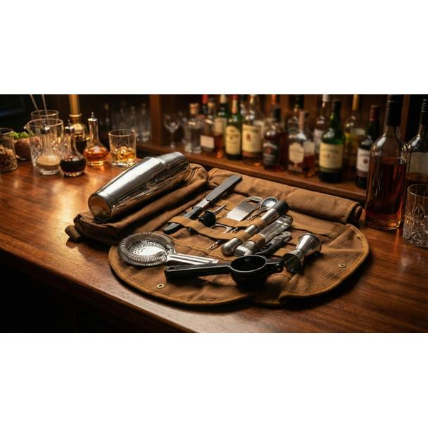 Zestaw barmański APS 14-elementowy w płóciennej torbie