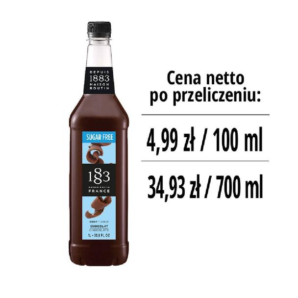 Syrop 1883 Routin Czekolada Sugar Free, plastikowa butelka PET 1L