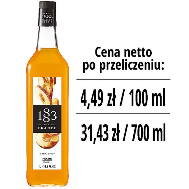 Syrop 1883 Routin Brzoskwinia, szklana butelka 1L