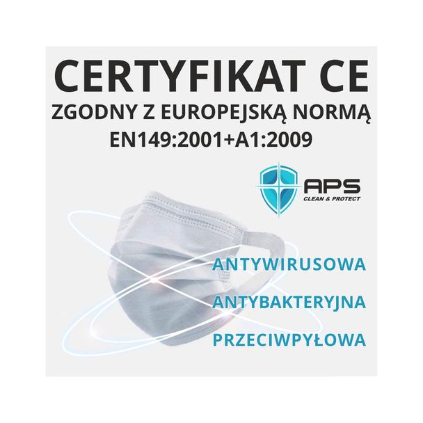 Maseczka ochronna 3-warstwowa (10szt.) APS Clean & Protect