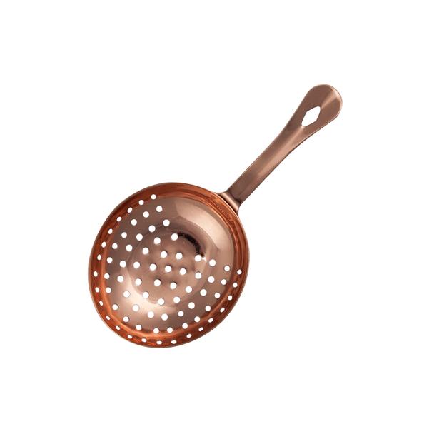 Sitko barmańskie (Julep strainer), stal nierdzewna, pokryte miedzią