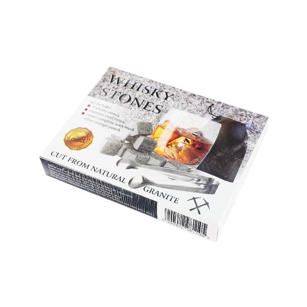 Zestaw kamieni granitowych do schładzania whiskey ze szczypcami w pudełku ozdobnym (9szt.)