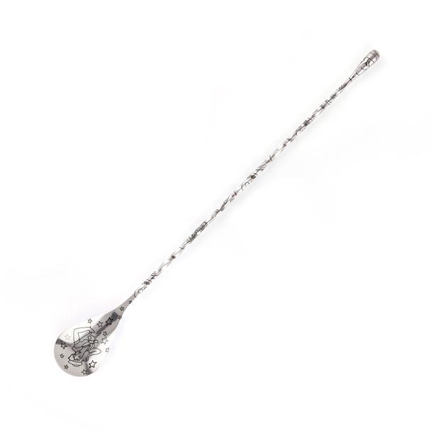 Łyżka barmańska Teardrop, stal nierdzewna, 30cm, wzór Tattoo