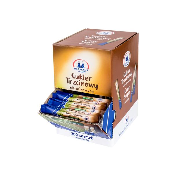 Diamant Cukier Trzcinowy Demerara Saszetki paluszki 5g x 200szt