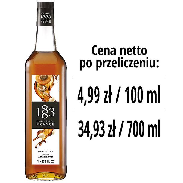 Syrop 1883 Routin Amaretto, szklana butelka 1L