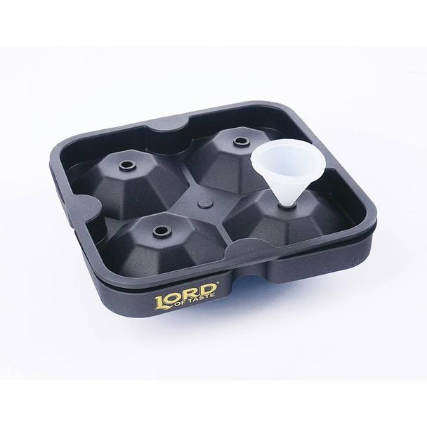 Forma do lodu diament Lord of Taste 4x(48x48x32mm), sylikonowa, czarna