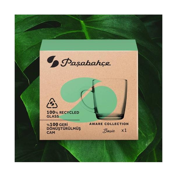 Kubek do kawy i herbaty Tea Glass Economy Line 340ml, zielony (szkło 100% z recyklingu)