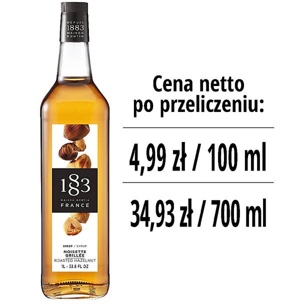Syrop 1883 Routin Grillowany Orzech Laskowy, szklana butelka 1L
