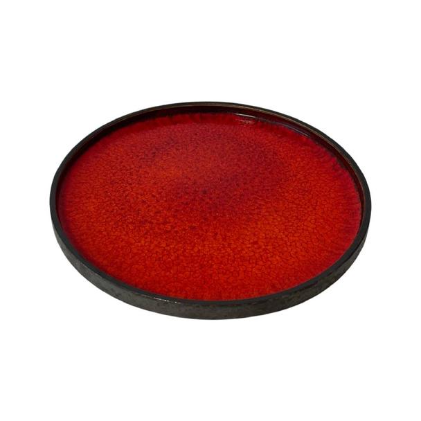 Talerz płytki z rantem 28cm Arondi Kera, kolor rubin