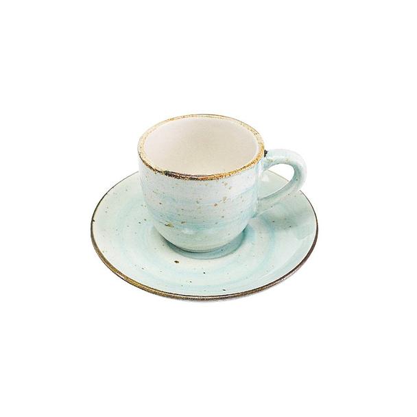 Filiżanka 100ml Bel Kera plus spodek 11 cm, kolor seledynowy