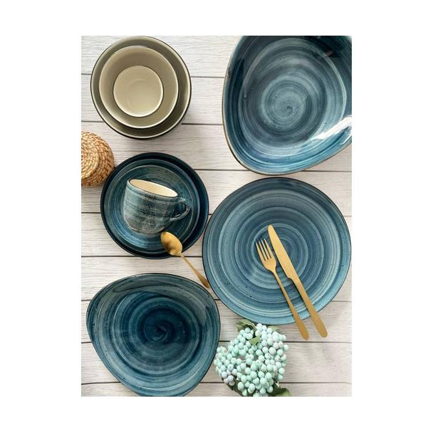 Talerz płytki 37cm KERA Delta, kolor morski