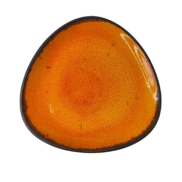 Talerz płytki 37cm KERA Delta, kolor bursztyn