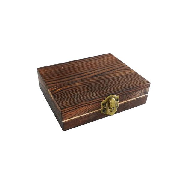 Zestaw kamieni granitowych do schładzania whiskey ze szczypcami w pudełku drewnianym (9szt.)