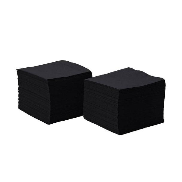 Serwetki cocktailowe, 24x24cm, składane 1/4, czarne, 200szt