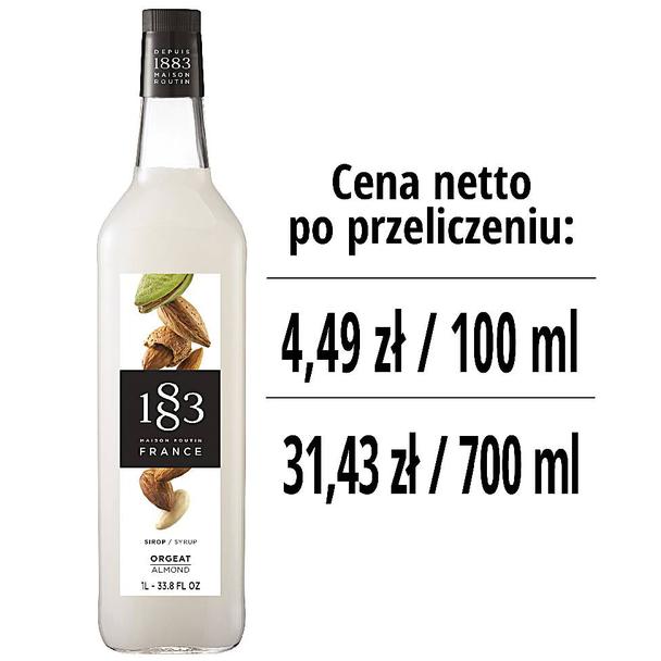 Syrop 1883 Routin Migdał, szklana butelka 1L