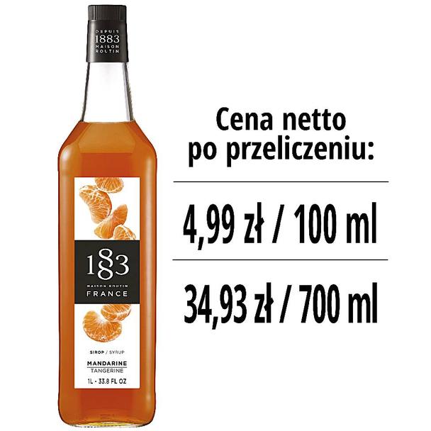 Syrop 1883 Routin Mandarynka, szklana butelka 1L