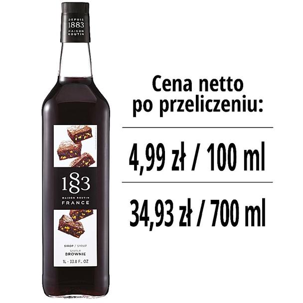 Syrop 1883 Routin Brownie, szklana butelka 1L