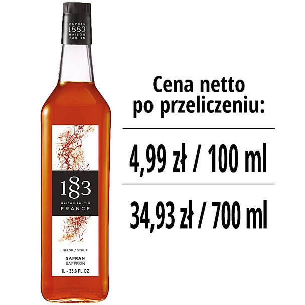 Syrop 1883 Routin Szafran, szklana butelka 1L