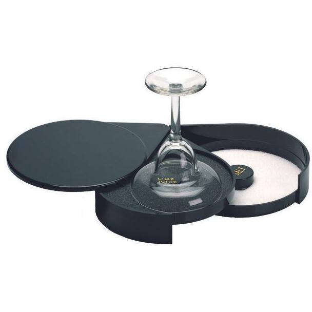 Crustownica do szkła (Glass Rimmer), 2 miseczki, czarna