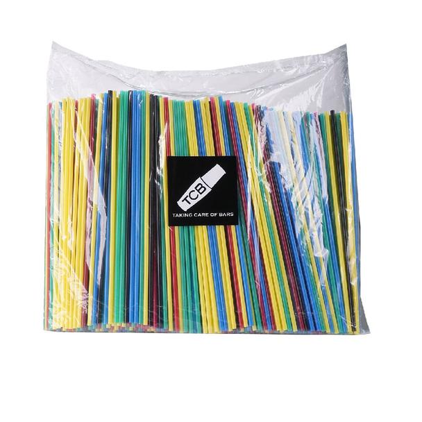 Słomki cocktailowe proste Collins, mix kolorów, 1000szt (cieniutkie)