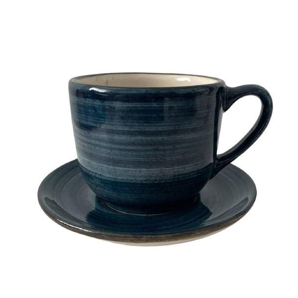 Filiżanka 350ml Bel Kera plus spodek 15 cm, kolor morski