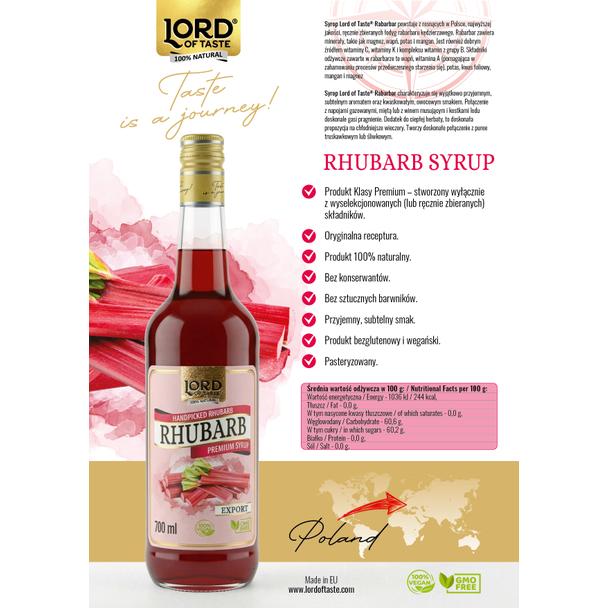 Syrop z Rabarbaru Premium Lord of Taste 700ml