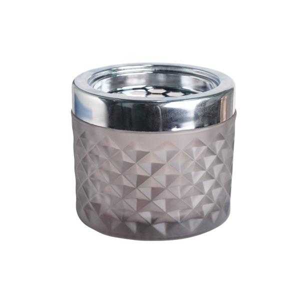 Popielniczka szklana, wiatroodporna, szary