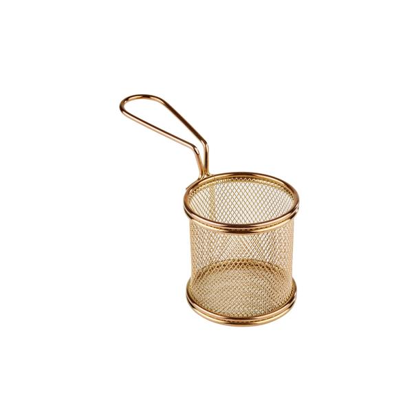 Koszyczek do serwowania potraw, śr. 8 cm, stal nierdzewna, kolor złoty