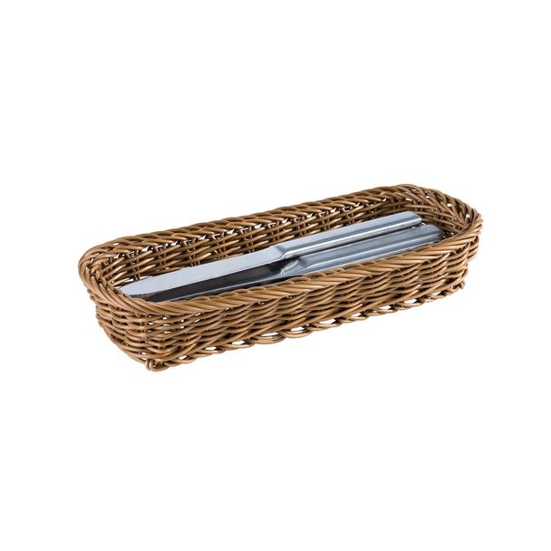 Koszyk na sztućce z polipropylenu 270x100x45mm, brązowy