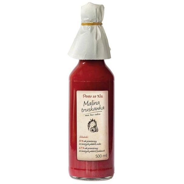 Prosto ze Wsi, Mus Malinowo-Truskawkowy, przecier - niesłodzony 500ml