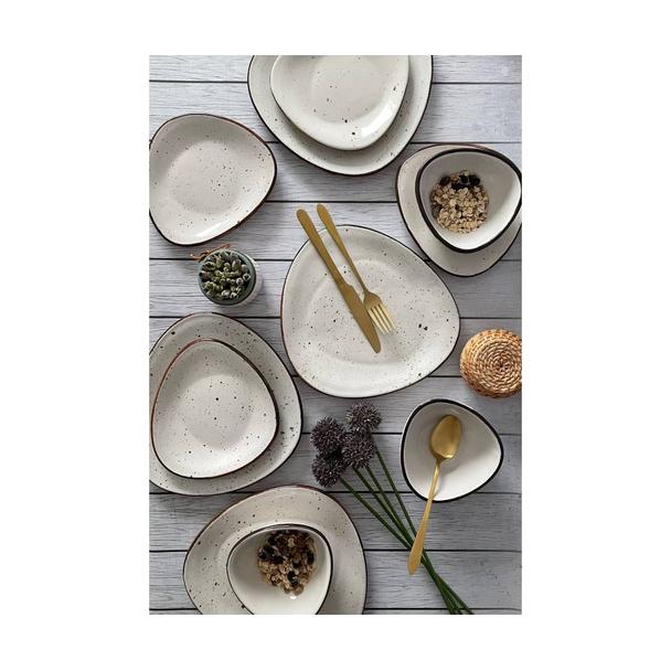 Talerz głęboki 27cm KERA Delta, kolor kremowy