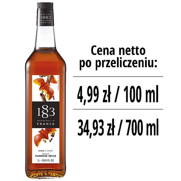 Syrop 1883 Routin Dynia z Przyprawami, szklana butelka 1L