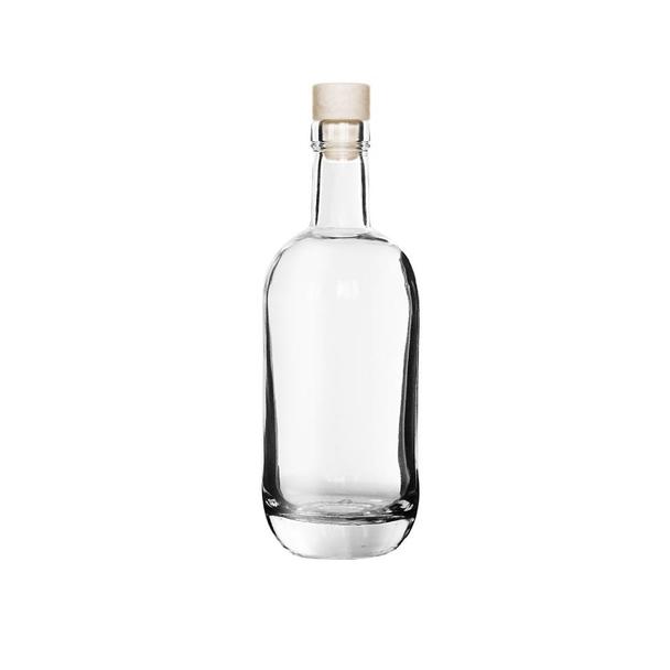 Butelka szklana z korkiem syntetycznym ROUND 500ml, okrągła, zaokrąglone dno