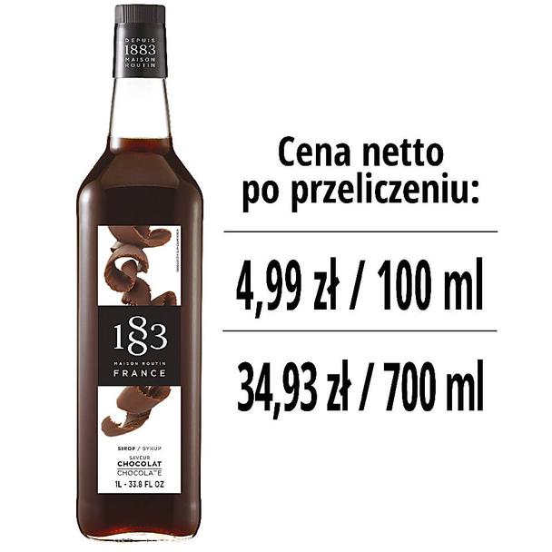 Syrop 1883 Routin Czekolada, szklana butelka 1L