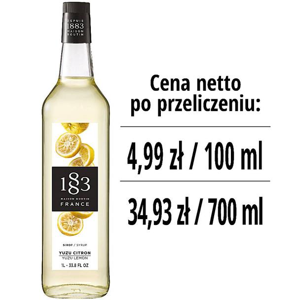 Syrop 1883 Routin Yuzu, szklana butelka 1L
