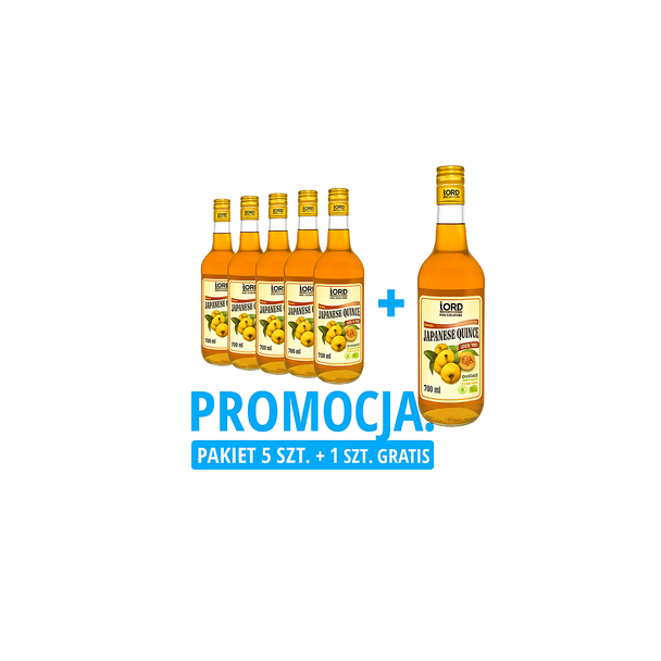 PAKIET - Syrop z Owoców Pigwowca Japońskiego Premium Lord of Taste 700ml (5 plus 1 GRATIS)