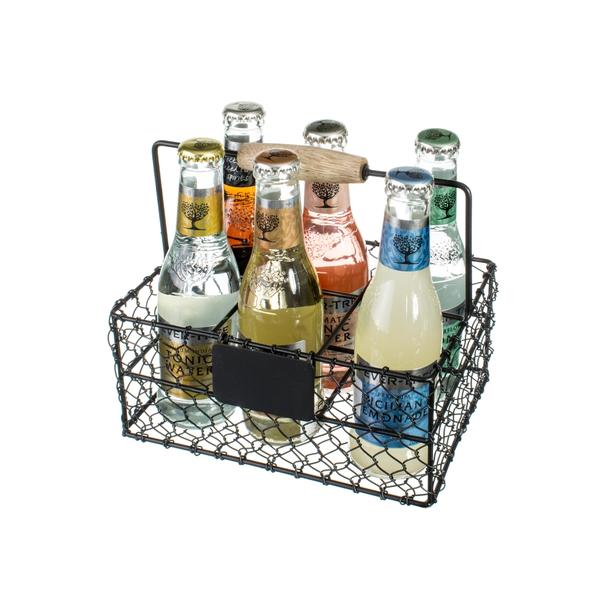 Koszyczek serwisowy metalowy czarny z tabliczką 21x14x9,5cm