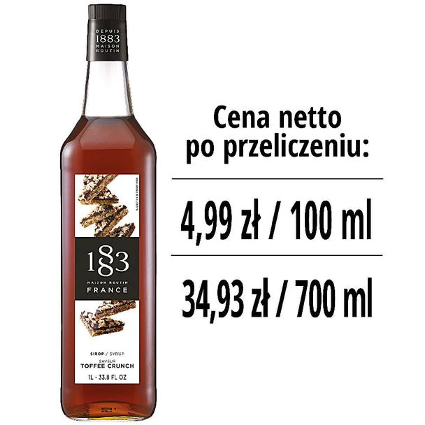 Syrop 1883 Routin Ciastko Toffi, szklana butelka 1L