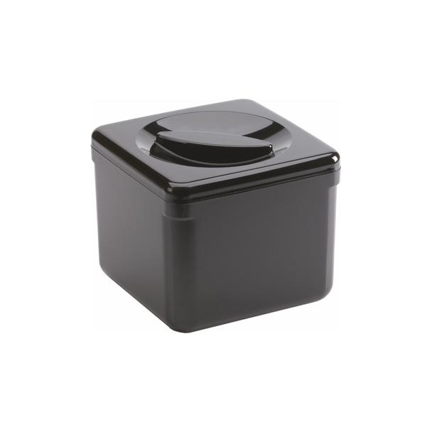 Pojemnik na lód, plastikowy, czarny, kwadratowy, 3,4L