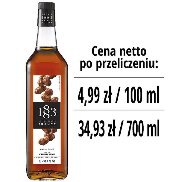 Syrop 1883 Routin Karmelizowane Orzeszki Ziemne, szklana butelka 1L