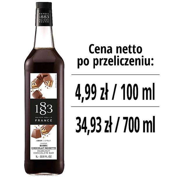 Syrop 1883 Routin Batonik Czekoladowo Orzechowy, szklana butelka 1L