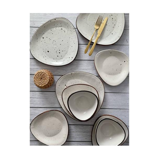 Talerz głęboki 24cm KERA Delta, kolor kremowy